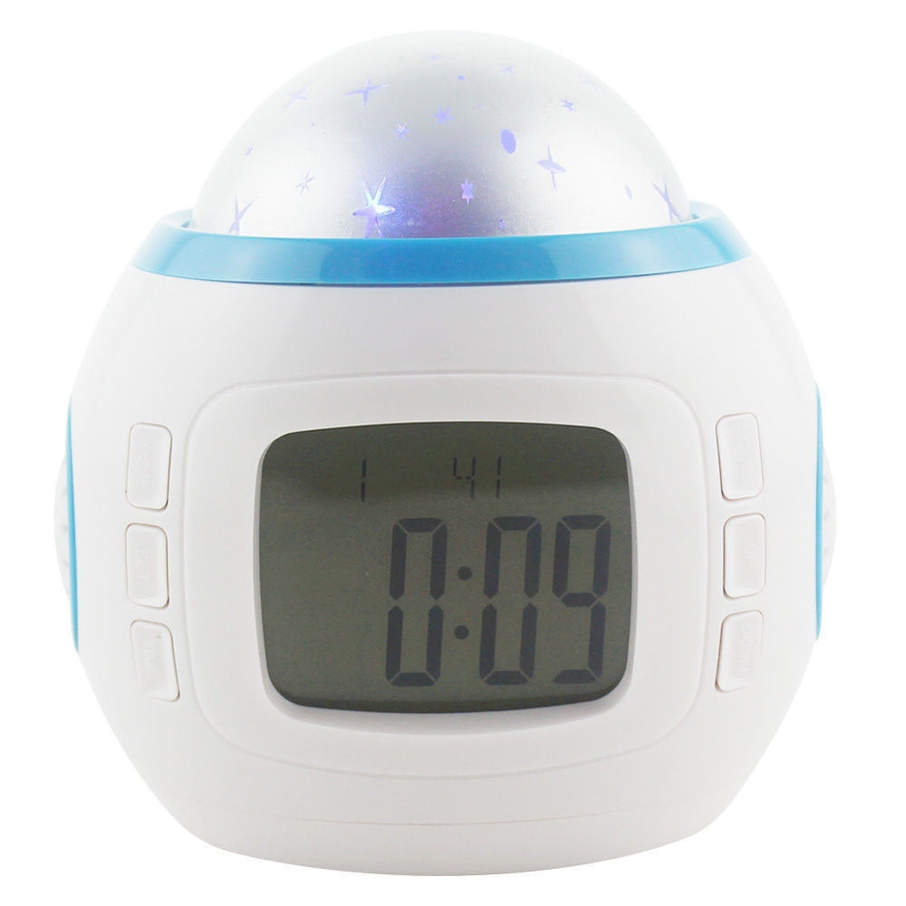 Clocks for Seniors Battery Backup Alarm Clock Led Alarm Clocks for Bedrooms Music Led Star Sky Projection Digital Alarm Clock Calendar Thermometer Kids New
