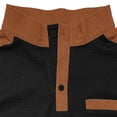 thumbnail image 4 of Men's Solid Color Long-Sleeved Stand-Up Collar Button-Up with Fake Pocket Patchwork Jacket, Classic Soft Fabric with Zipper Pocket for Outdoor Work Sports, 4 of 8