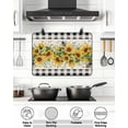 thumbnail image 6 of Stove Top Covers for Electric Stove, Sunflower Glass Stovetop Cover Protector, Summer Botanical Bee Rustic Black Plaid Induction Cooktop Protector Oven Mat for Kitchen Countertop 24"x21", 6 of 8