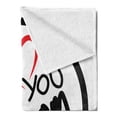 thumbnail image 2 of Call Mom Soft Flannel Fleece Blanket, Phone Motif with Circular Frame and I Love You Mom Words Simple Modern, Cozy Plush for Indoor and Outdoor Use, 60" x 80", Vermilion Black White, by Ambesonne, 2 of 5