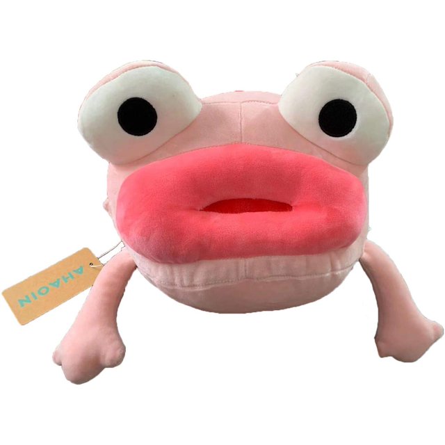 Bonito juguete de peluche de animal, labios rojos, ojos grandes, muñeco de rana de dibujos animados, 12 pulgadas, color rosa JFHHH pequeña