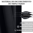thumbnail image 3 of NANWEI Cortinas Blackout para Recamara con Aislamiento T&eacute;rmico, Cortinas para Sala 100% Poli&eacute;ster Tela, Reducci&oacute;n de Ruido, Suave Cortinas con Bolsillo para Barra, 2 P, 3 of 7
