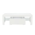 thumbnail image 6 of Zimtown Modern TV Stand with LED Blue Lights, Media Console Cabinet Shelves Organizer for up to 60" TVs, White, 6 of 7