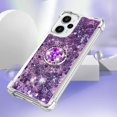 thumbnail image 4 of Glitter Clear Sparkly Bling Case for Xiaomi Poco F5, Flowing Liquid Quicksand Cover with Diamond Ring Holder Case for Xiaomi Redmi Note 12 Turbo/Poco F5  Purple, 4 of 7
