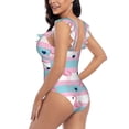 thumbnail image 5 of Yiaed Flamingo1 Print Women's Ruffled One Piece Swimsuit V Neck Swimwear Slimming Monokini for Woman-XX-Large, 5 of 8