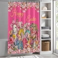 thumbnail image 6 of Pink Spring Easter Long Shower Curtain Set, Waterproof Shower Curtains for Bathroom, Bunny Eggs Floral Botanical Washable Fabric Cloth Bath Curtain for Bathtub Decoration with Hooks 72x84 Inches, 6 of 9