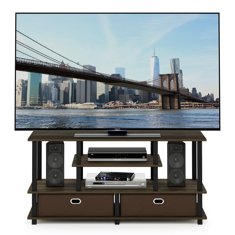 ycacc45517　チャコール10本 Furinno JAYA Large TV Stand for 55-Inch TV with Storage, Columbia