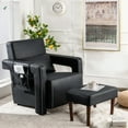 thumbnail image 2 of Costway Breathable Leathaire Single Sofa Chair w/ Ottoman & Waist Pillow Black, 2 of 11