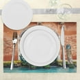 thumbnail image 3 of Ambesonne Venice Place Mats Set of 4, Building Door, Standard Size, Cinnamon Sky Blue, 3 of 6