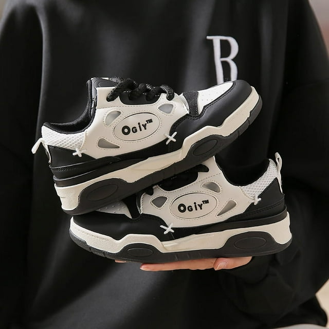 Zapatos de pan de suela blanda para mujer, zapatos de primavera para mujer, zapatos de panda, zapatos de caña alta, todos a juego, zapatos casuales de suela gruesa para mujer