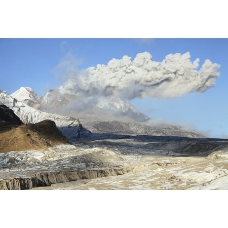 Volcano Lava Dome (October 22 2013 - Eruption of ash cloud from lava dome of Shiveluch Volcano Kamchatka Russia Poster)