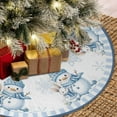thumbnail image 2 of Christmas Tree Skirt 36 inches Blue Snowman Christmas Tree Skirt Mat Farmhouse Xmas Ornaments Decorations for Christmas Holiday Party (Blue, 36in), 2 of 6