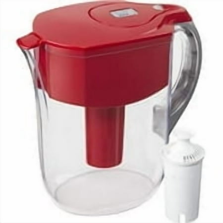 Brita Standard Grand Water Filter Pitcher, Large 10 Cup, Red
