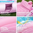 thumbnail image 4 of FANNGYX Pink Inflatable Sunbathing Pool Raft, 72" x 65" Tanning Pool Lounger with Pillow for Summer Fun LG618-343, 4 of 5