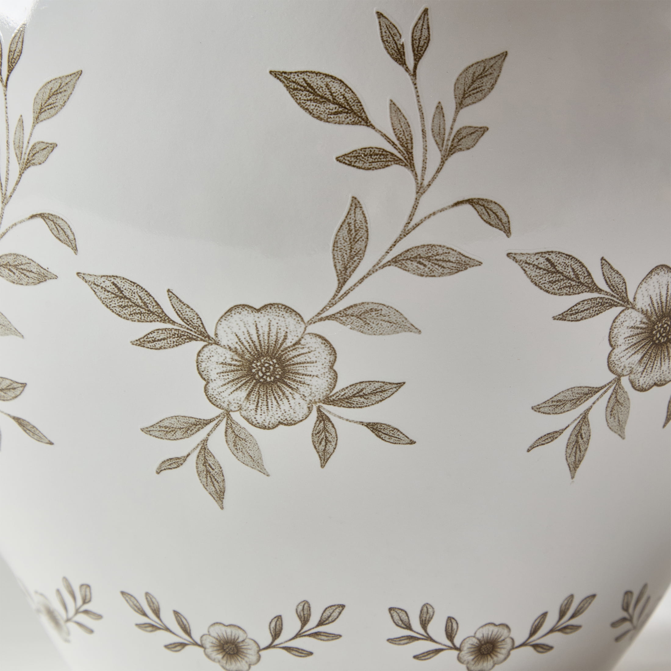 My Texas House 8" Taupe Double Handle Ceramic Floral Vase