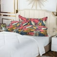 thumbnail image 6 of Tropical Exotic Leaves Plush Pillow Cases Queen Size Ultra Soft Warm Pillowcases with Zipper 20"x30", 6 of 9
