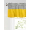 thumbnail image 6 of Valances for Windows Color Block Yellow Gray Rod Pocket Cafe Window Treatments Valance Curtains for Kitchen Bathroom Laundry Basement Windows 42"x18", 6 of 9