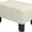Beige, variant on Ottoman Foot Rest, Small Foot Stool with Linen Fabric Upholstery and Plastic Legs, Cube Ottoman for Living Room, Blue