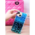 thumbnail image 3 of FINCIBO Soft TPU Clear Case Slim Cover for Apple iPhone 13 6.1" 2021 (NOT FIT iPhone 13 mini 5.4"/iPhone 13 Pro 6.1"/iPhone 13 Pro Max 6.7" 2021), Blue Glitter Sparkle With Black Blue Glitter Zebra, 3 of 3