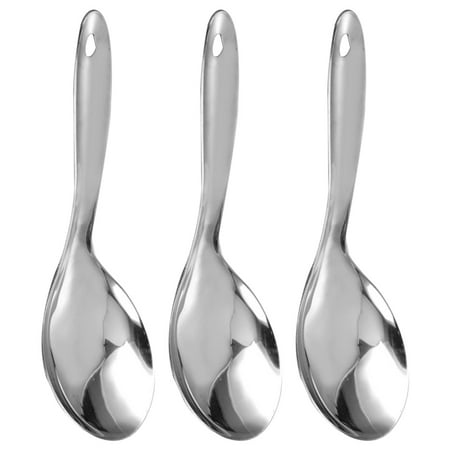 

Bestonzon 3Pcs Stainless Steel Rice Spoon Simple Spoon Cooking Spoon Kitchen Gadget