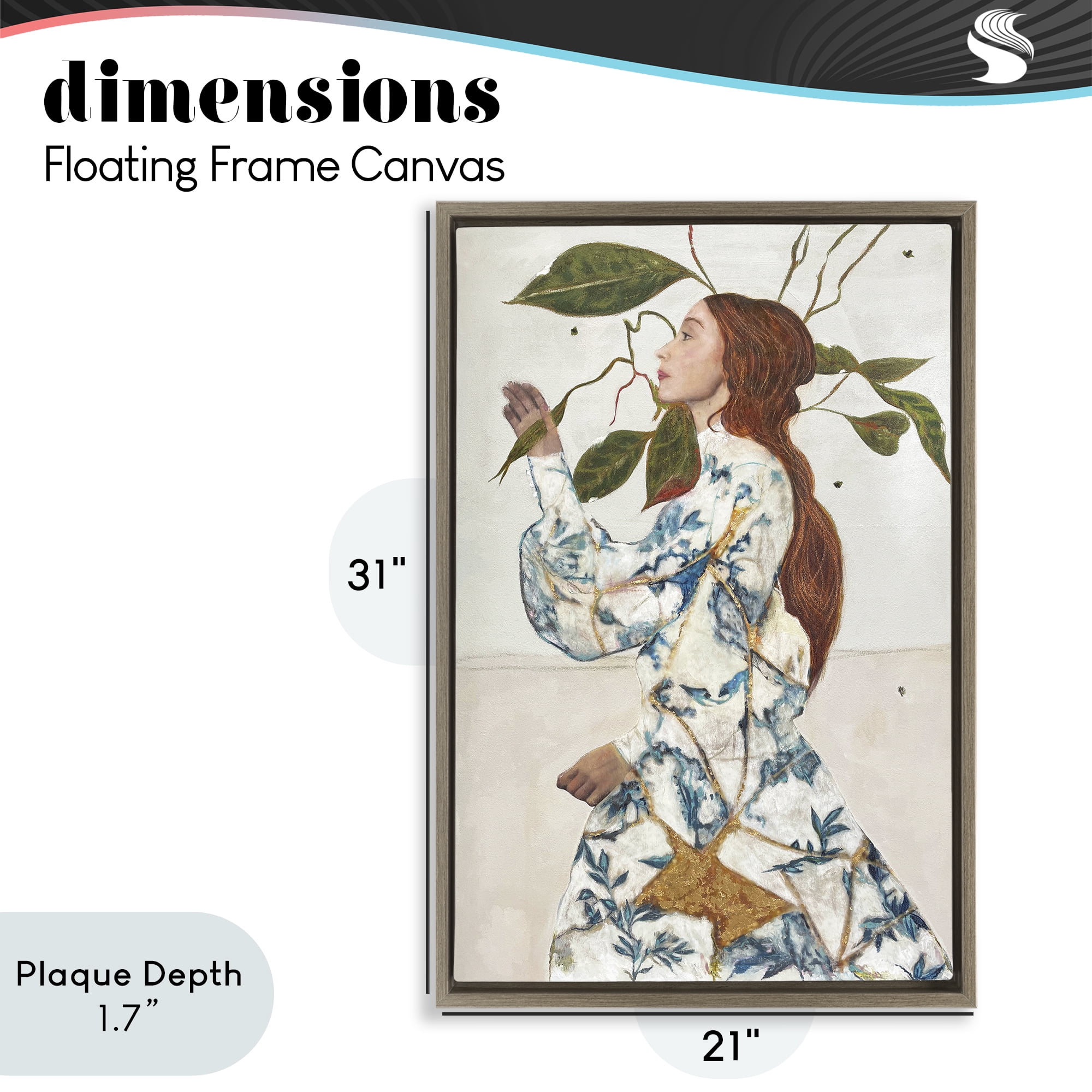 Stupell Industries Le Voyage Fantastique Portrait Brown Framed Floater Canvas Wall Art, design by Karenina Fabrizzi