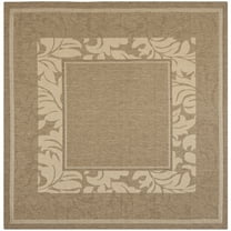 Safavieh Courtyard Elija Botanical Indoor/Outdoor Area Rug, Brown/Natural, 6'7" x 6'7" Square