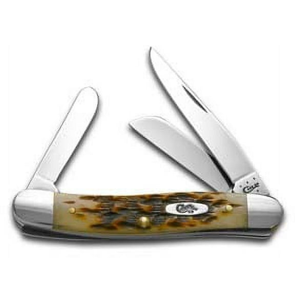 Case XX Knives Peach Seed Jigged Amber Bone Medium Stockman Stainless Pocket Knife