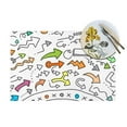thumbnail image 4 of ZNDUO Placemats, 4 PCS Heat Resistant Stain Resistant Woven PVC Insulation Placemats, Durable Washable Elegant Table Mats for Dining-Cartoon Arrow Doodle, 18"x12", 4 of 6