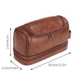 thumbnail image 3 of Floleo Personalized Leather Toiletry Bag for Men Large Capacity Travel Cosmetic Bag Durable Grooming Kit Unique Birthday Gift, 3 of 9