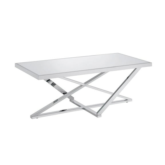 Furniture of America Ludington Contemporary Metal Coffee Table in Chrome