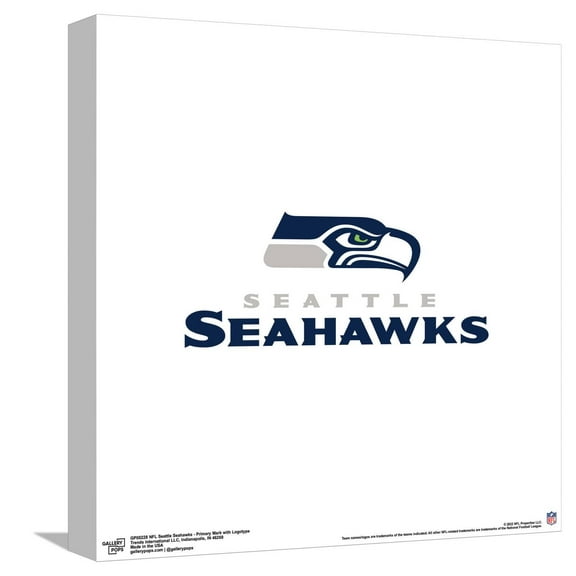 Gallery Pops NFL Seattle Seahawks - Primary Mark Logotype Canvas Wall Art, Unframed Version, 12" x 12"