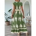 thumbnail image 4 of Summer Dresses for Women 2025 Casual Ruffle Sleeves Dress Sundresses Boho Beach Dresses Light Green M, 4 of 6