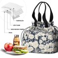 thumbnail image 4 of Pioneer Flower Floral Print Pattern Drawstring Lunch Bag Women - Drawstring Lunch Bag Insulated for Work Office - Stain-Resistant Large Lunchbags for Women with Multi-Pockets, 4 of 6