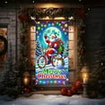 thumbnail image 4 of Hometravel Glowing Christmas Door Cover, Santa and Tree Printed Holiday Banner, Lighted Indoor Outdoor Decoration for Party, Home Entryway, Festive Display, 4 of 6