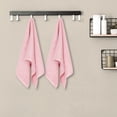 thumbnail image 6 of REGALWOVEN 2 Pack Wave Texture Pattern Hand Towels, Cotton Highly Absorbent Towels for Hotels, Spa Pink 13" x 30", 6 of 7