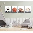 thumbnail image 2 of 4Pcs Sports Canvas Wall Art Vintage Boys Room Poster Prints Soccor Football Baseball Basketball Pictures Wall Decor for Kids Room Nursery Playroom Bedrooms Unframed, 2 of 6