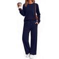 thumbnail image 2 of Fantaslook 2 Piece Womens Lounge Sets Casual Travel Outfits Fall Matching Sweatsuits Long Sleeve Sweatshirt and Wid Leg Pant Pajamas Set, 2 of 9