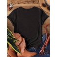 thumbnail image 2 of Women's Shirt Happy  Turkey Santa Pumpkin Print Graphic Tee Casual Fall Winter Holiday Gift For Friends Family, 2 of 6