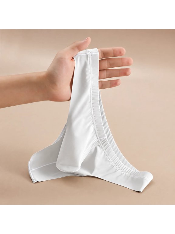 Men Thong Underwear, Lightweight Soft Stretchy Breathable Comfortable Low Rise Underpants White