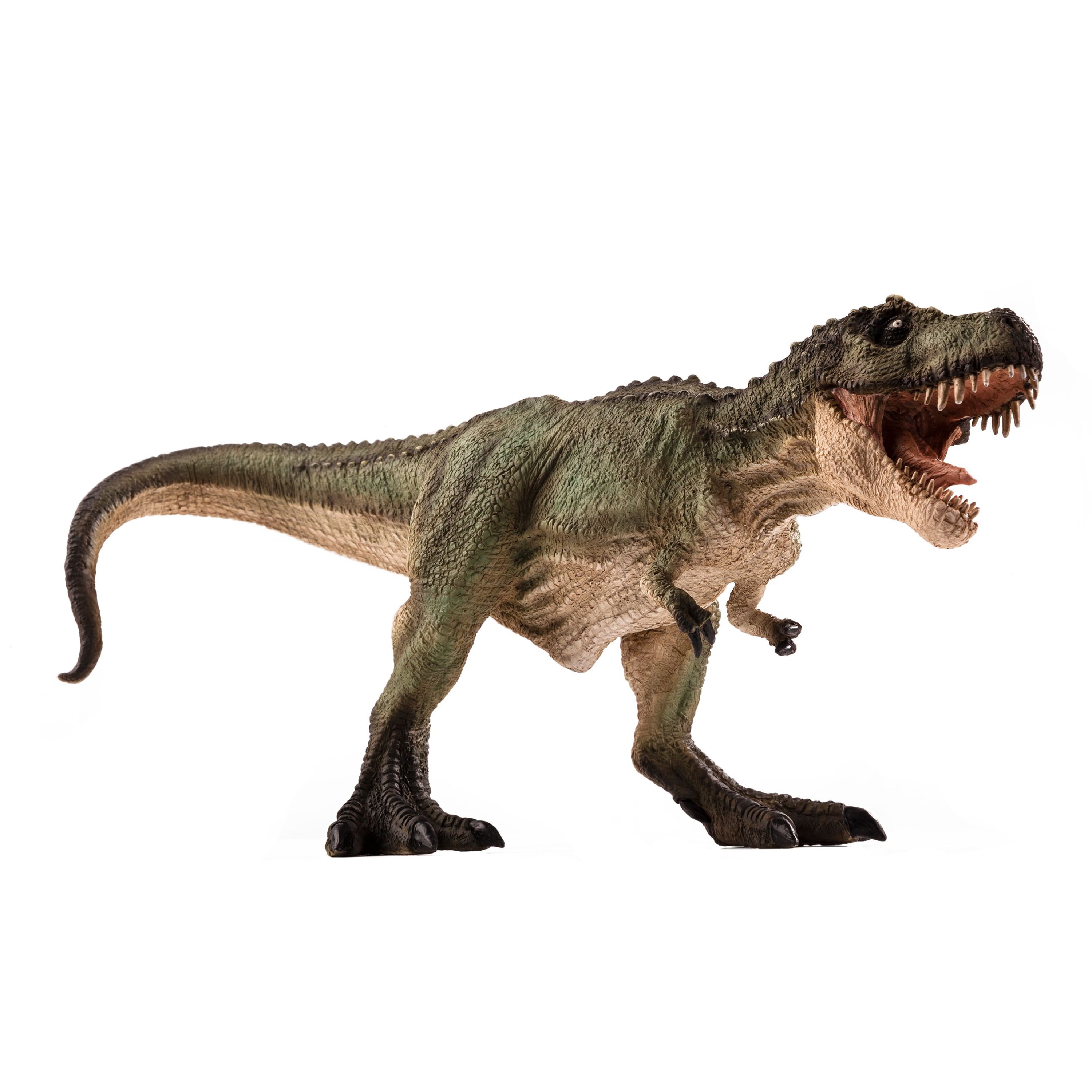 mojo - realistic dinosaur figurine, green t-rex hunting