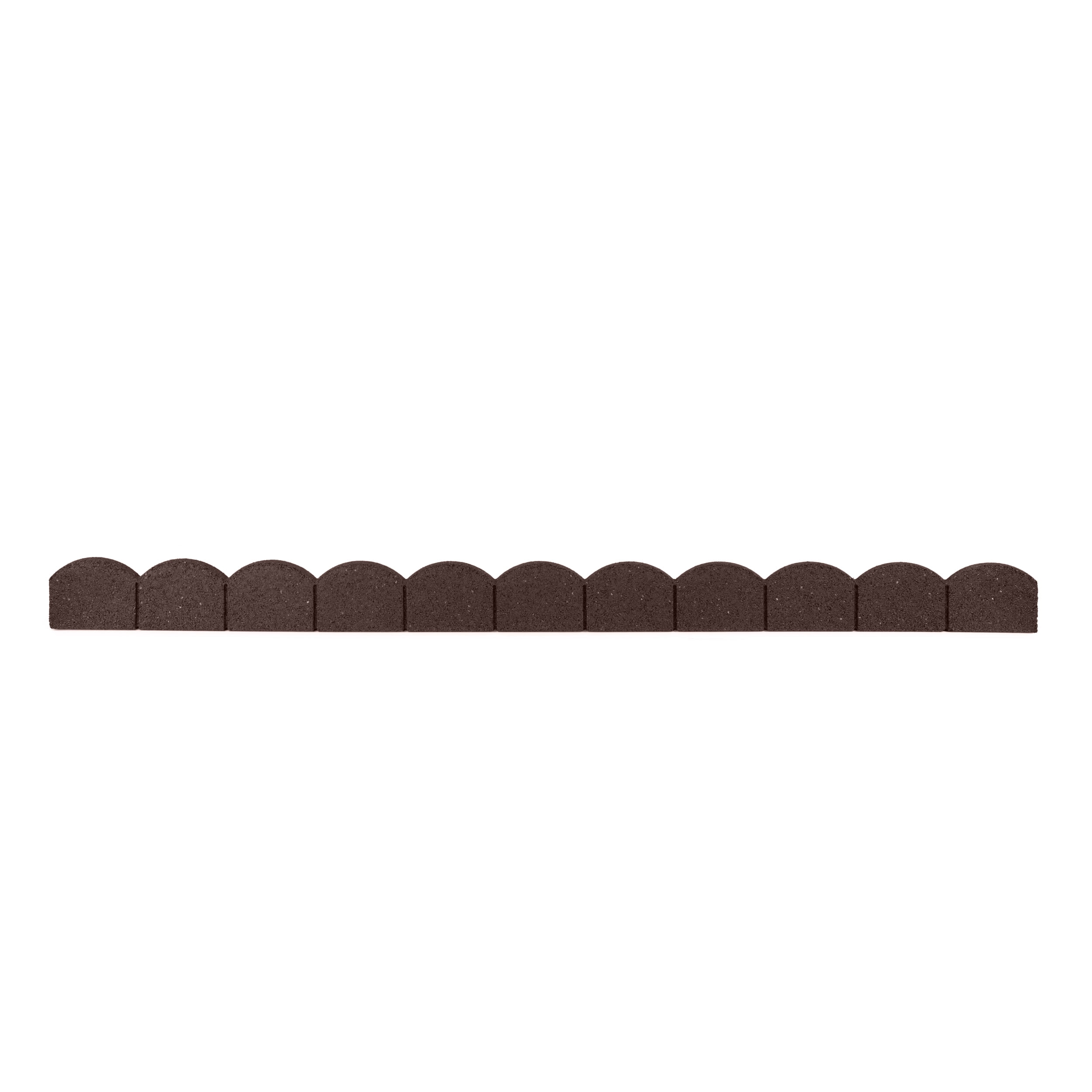 GroundSmart Sea Scallop Landscape Edging, 4' Brown Rubber Garden Edging Border, 48 pack