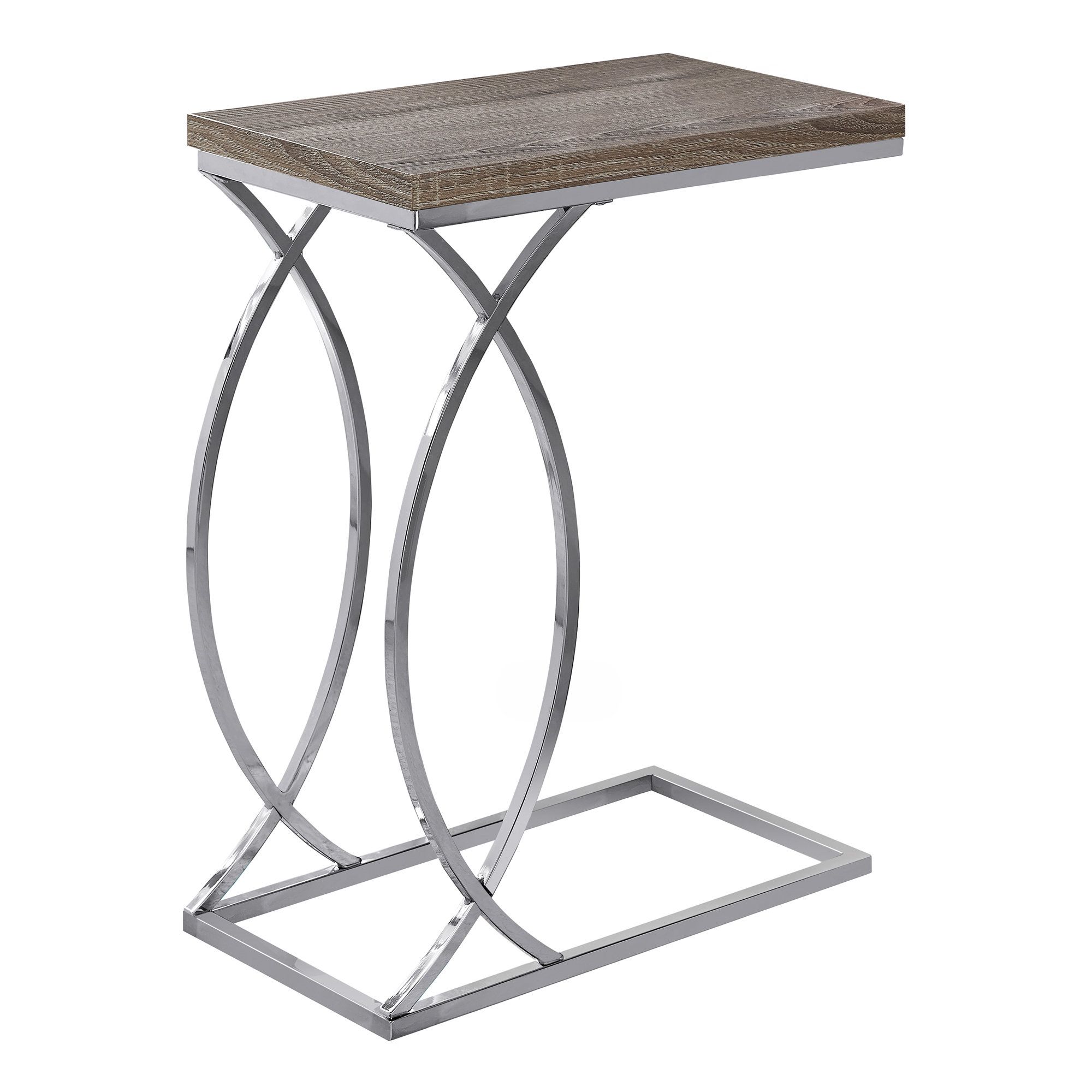 25" Brown and Silver Contemporary Rectangular Accent Table