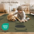thumbnail image 4 of ODIKA 3'x5' Olive Green Geometric Stacked Oval Modern Washable Accent Rug Contemporary Abstract Linked Chain Border Design Pet Friendly, Non-Shedding Mat for Bedside, Nursery Room, 4 of 7