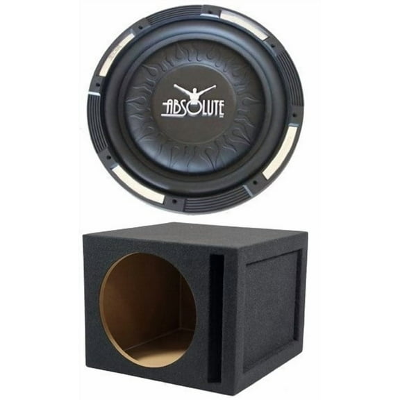 Absolute XS-1000 10" 1500 Watts Single Slim Shallow Subwoofer   Ported Enclosure Box