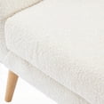 thumbnail image 3 of Modern Simple Fabric Accent Chair 85cm with Button-Tufted Design and Rubber Wood Legs, 3 of 16