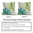 thumbnail image 5 of Teal Green Gray Tropical Leaves Pillow Covers 20X20 Inch Monstera Palm Leaf Plants Decorative Cotton Linen Summer Botanical Pillow Cases Set of 2 Farmhouse Home Decor For Sofa Couch Cushion Outdoor, 5 of 6