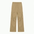thumbnail image 5 of Ccpelsie Boy's Wide Leg Sweatpants Boy Fleece Open Bottom Straight Trousers Baggy Lounge Running Athletic Joggers Pants with Pockets(A01-Khaki,14-15 Years), 5 of 6