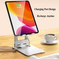 thumbnail image 4 of Tablet Stand Double Lever,Adjustable Height, Foldable Tablet Table Holder for iPhone 13/13 Pro/13 Pro Max,for iPad Air/Pro 11/12.9/Mini, for8-13 in Tablets, 4 of 7