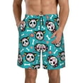 thumbnail image 2 of Uemuo Skull Cat Pattern Men's Swim Trunks Hawaiian Beach Bathing Suit Swimsuits Beach Quick-Dry Shorts with Pockets-XX-Large, 2 of 9