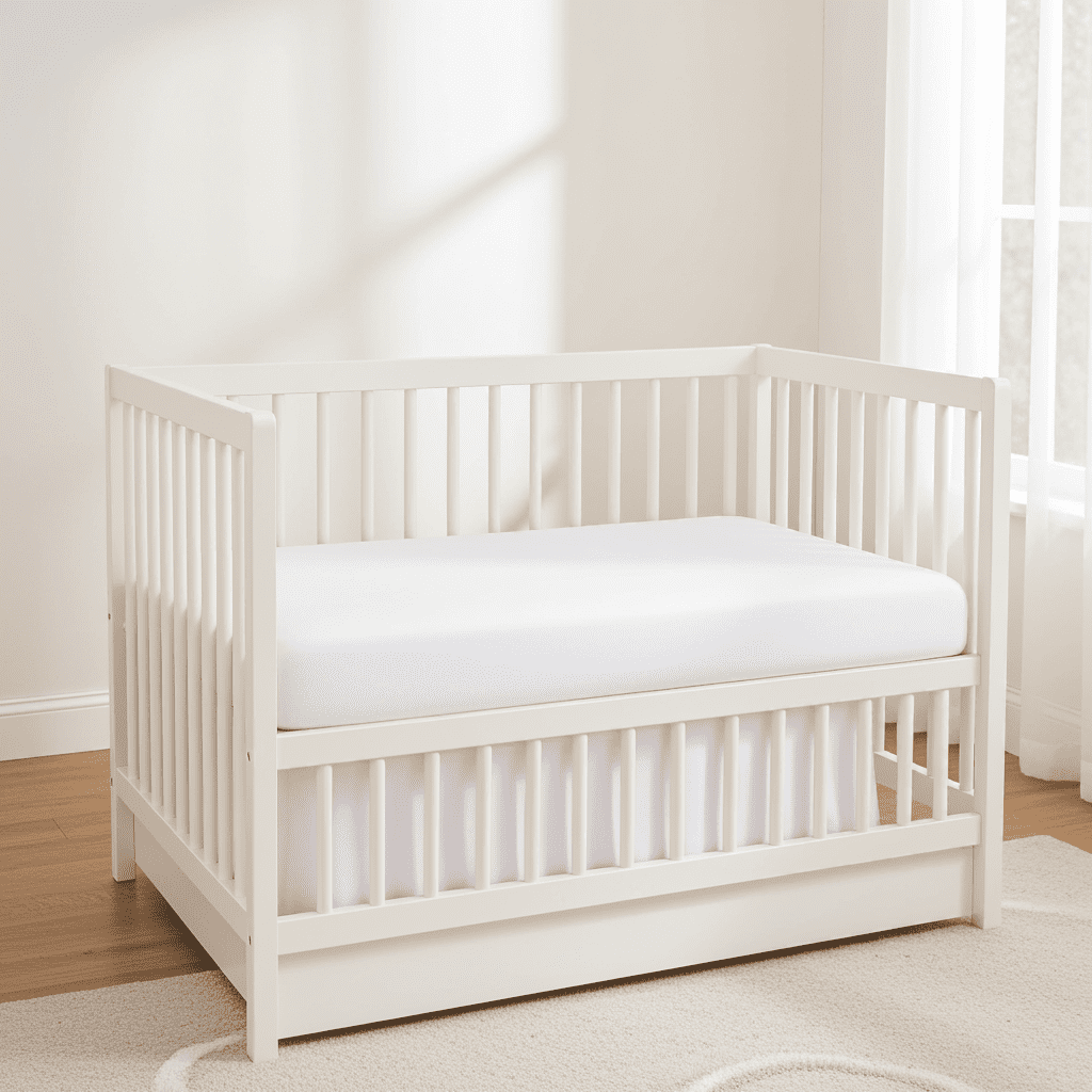 My Bed Linens' American SUPIMA Cotton 600TC, White, Breathable, Skin Friendly, Eczema Comforting & Soft Crib Sheets